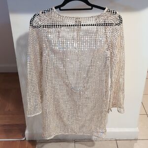 Elegant Cream Sequin Dress